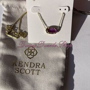 Kendra Scott Elisa Gold plated Purple Short Necklace Pendant new✨